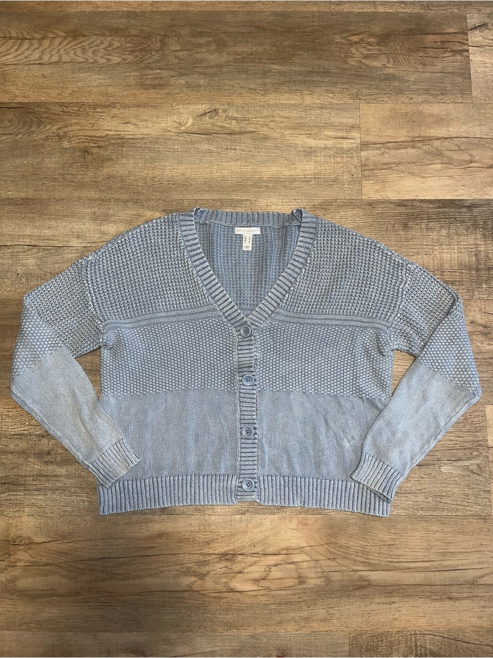 Canton Retreat 100% Cotton Knit Cardigan in Blue Size Small Like New